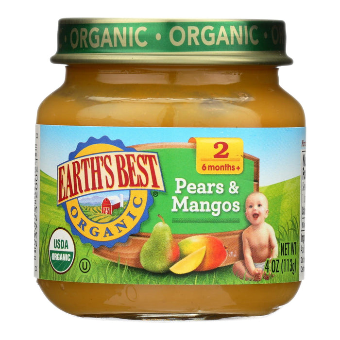 Earth's Best Stage 2 Pears & Mangos Puree (Pack of 10 4-Oz Jars)