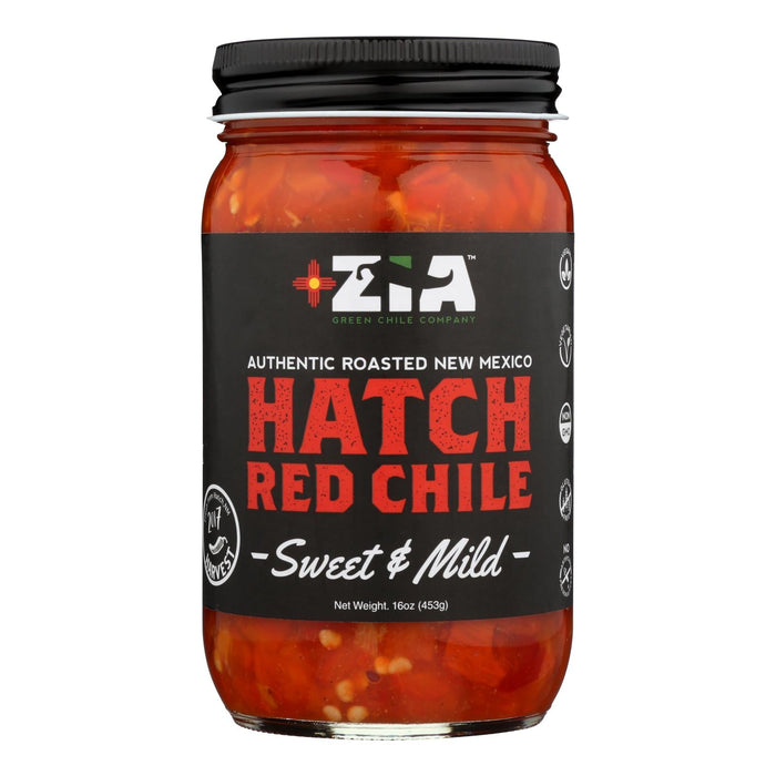 Zia Green Chile Company Red Hatch Sweet Mild Chile Peppers (Pack of 6) 16 Oz