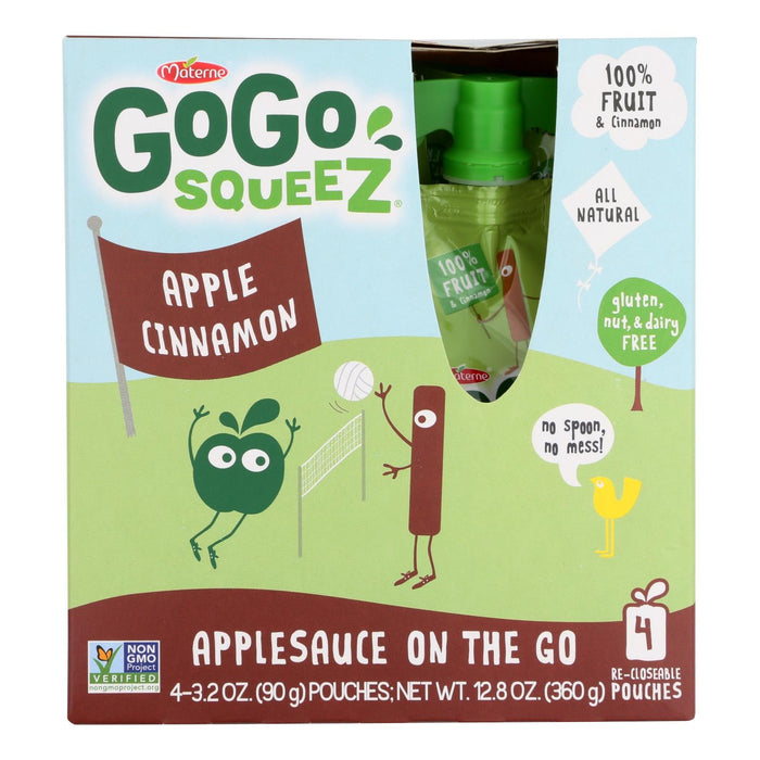 Gogo Squeez Organic Apple Cinnamon Puree (Pack of 12) 3.2 Oz Pouches
