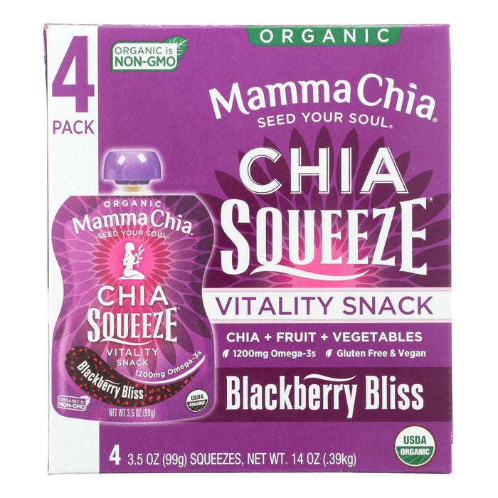 Mamma Chia Squeeze Vitality Snack - Blackberry Bliss (6-Pack of 3.5 Oz.)