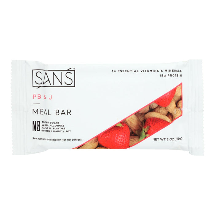 Sans Meal Bar Peanut Butter & Jelly, 12 Pack, 3oz Each