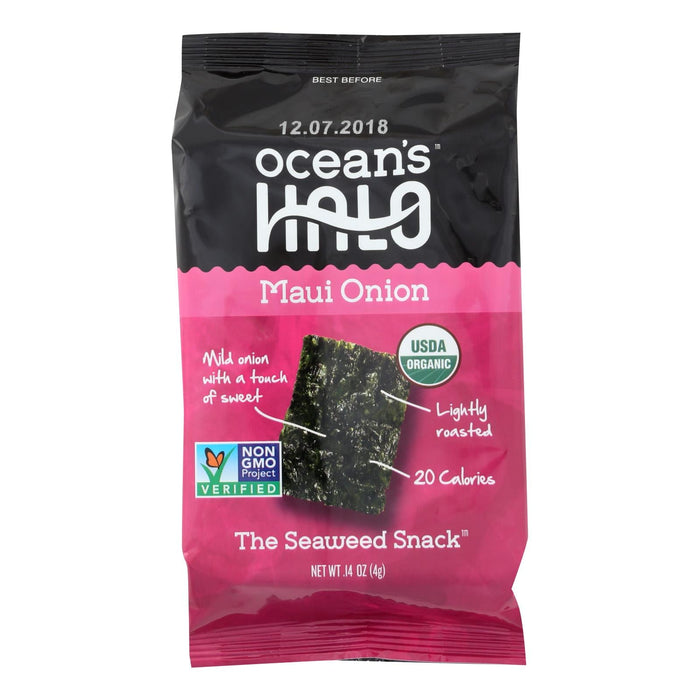 Ocean's Halo Maui Onion Seaweed Snack, .14 Oz, 12-Count