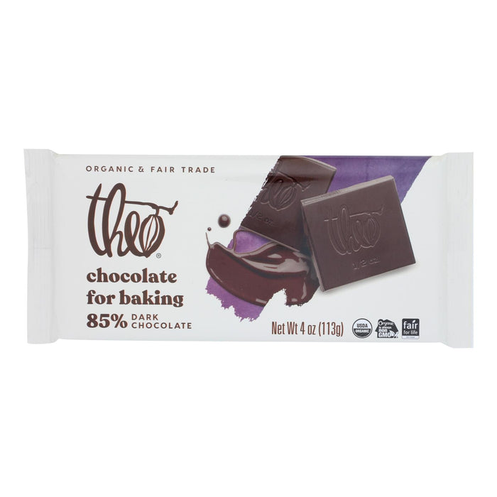 Theo Chocolate Baking Bar (Pack of 10) - 85% Dark Chocolate - 4 Oz.