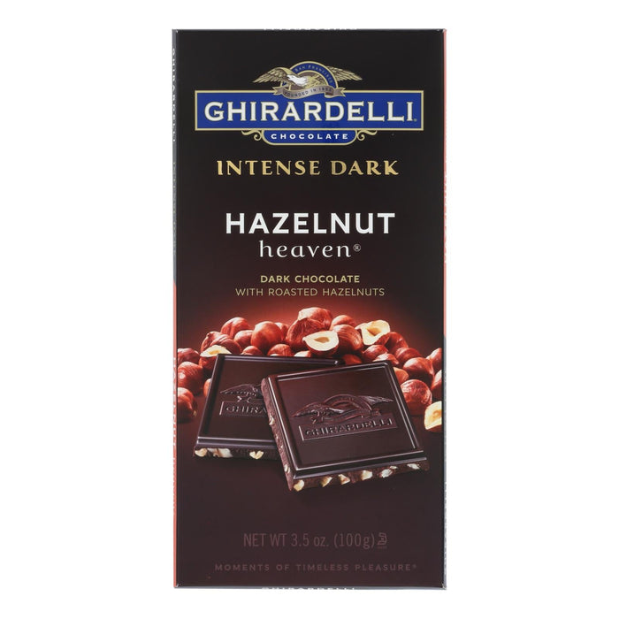 Ghirardelli Chocolate Intense Dark Hazelnut Hvn Bars (Pack of 12) - 3.5 Oz