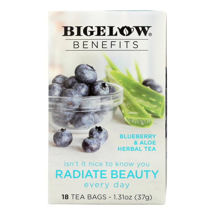 Bigelow Tea Blueberry Aloe Radiate Beauty Tea (Pack of 6 - 18 Bags)