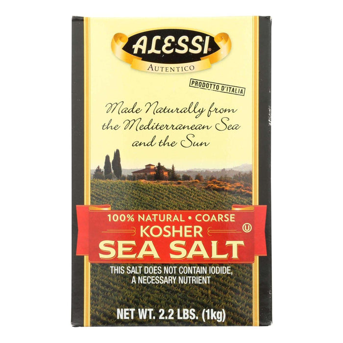 Alessi Kosher Sea Salt, 35.3 Oz, Pack of 6