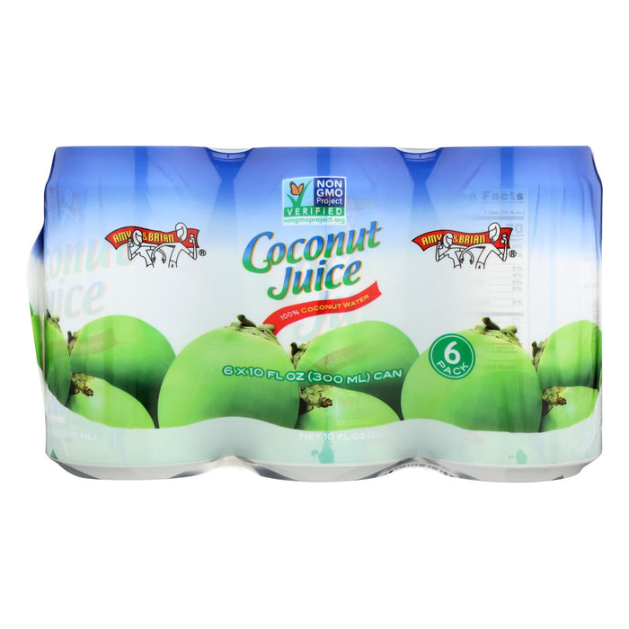 Amy and Brian Coconut Water Pulp Free, 4 Pack x 10 Fl Oz