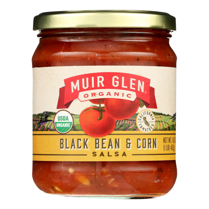 Muir Glen Black Bean & Corn Medium Salsa, 16 oz (Pack of 12)