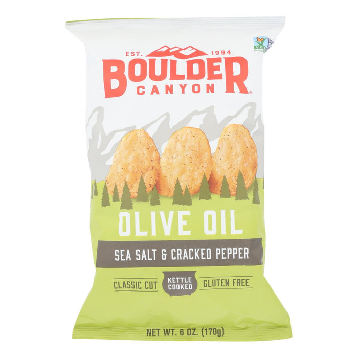 Boulder Canyon Chips Olive Oil Sea Salt & Pepper - Pack Of 12-6 Oz
