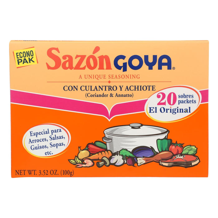 Goya Sazon Coriander & Annatto Seasoning - 3.52 Oz (Pack of 18)