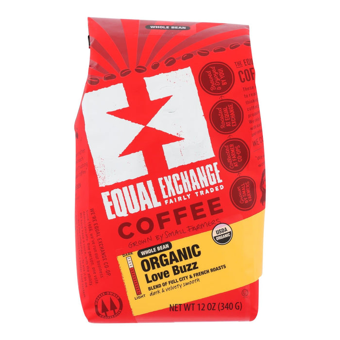 Equal Exchange Love Buzz Organic Whole Bean Coffee (Pack of 6)