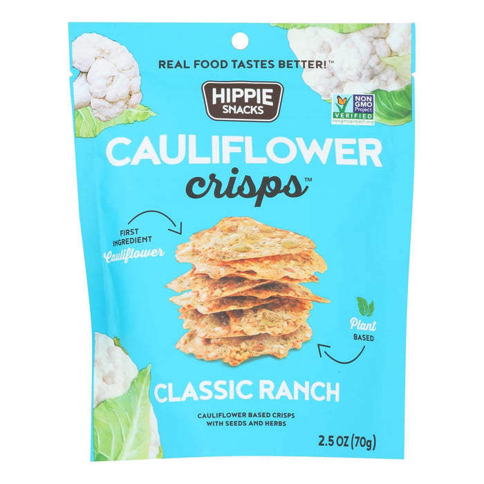 Hippie Snacks Cauliflower Crspz: 2.5 Oz Ranch Baked Cauliflower Crackers (Pack of 8)