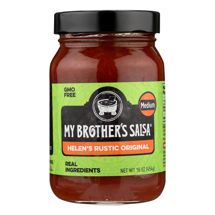 Brother's Salsa Helen's Rustic Original, Six 16-Ounce Mild Chunky Salsa Jars