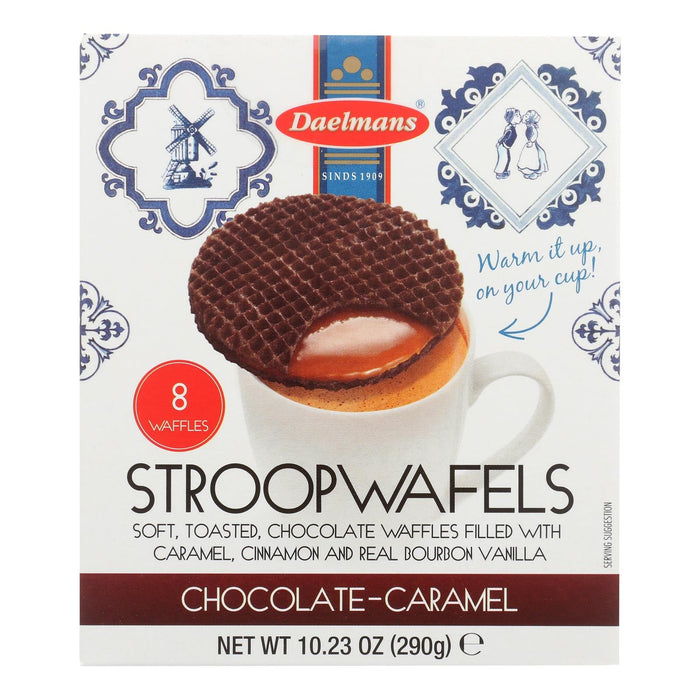 Daelmans Stroopwafel Caramel-Chocolate Cubes, Pack of 8, 10.23 Oz