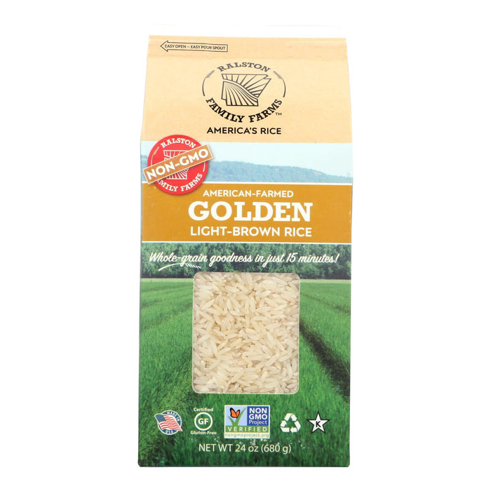 Golden Light Brown Rice by Ralston Family Farms (24 Oz, Pack of 6)