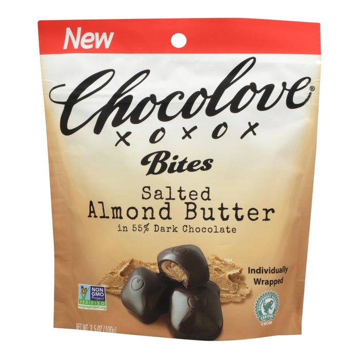 Chocolove XoxoX Dark Chocolate Bites with Almonds & Sea Salt (8 Pack - 3.5oz Each)