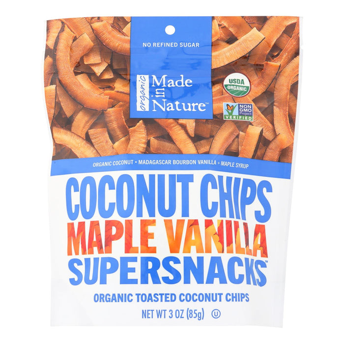 Made In Nature Organic Toasted Coconut Chips Maple Madagascar Vanilla (Pack of 6) 3 Oz