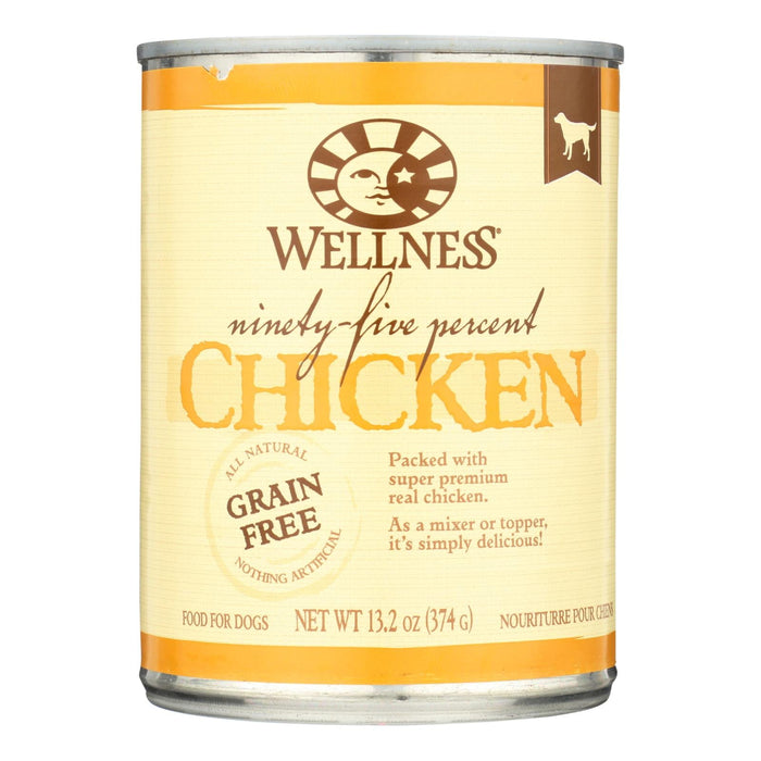 Wellness Dog Canned Food (Pack of 12) - 95% Chicken - 13.2 Oz.