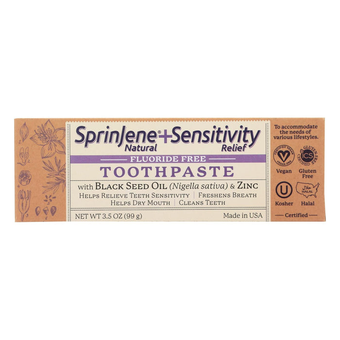 Sprinjene Natural Toothpaste for Sensitive Teeth - 3.5 oz