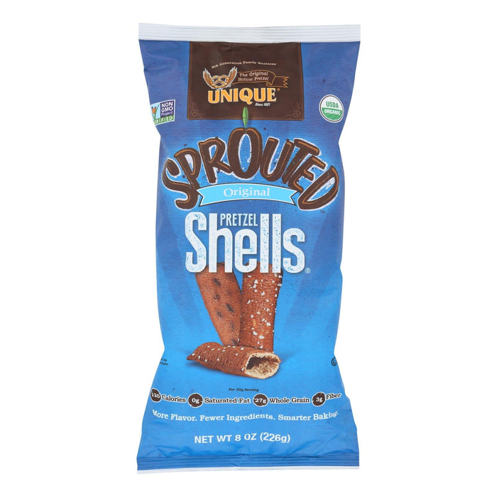 Unique Pretzels - Sprouted Shells - Original Sea Salt -  (Pack of 12, 8 Oz.)