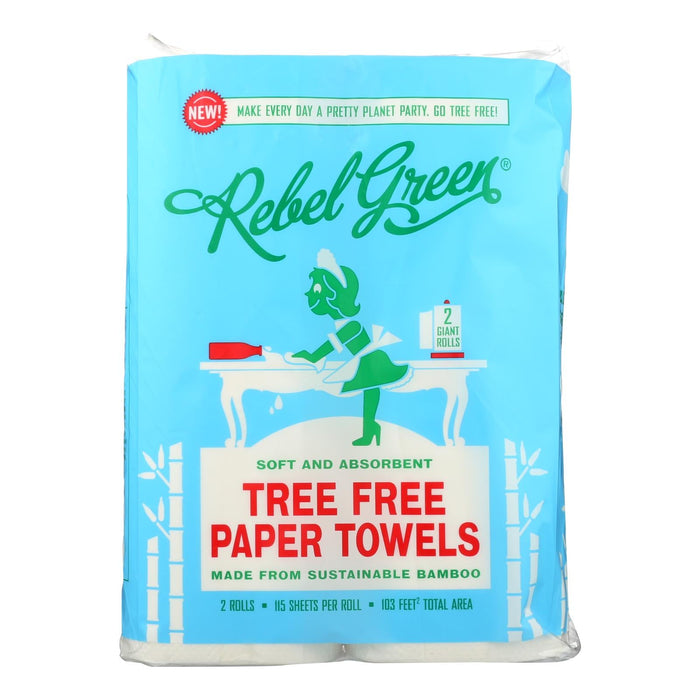 Rebel Green Tree-Free Premium BAM Paper Towels, 2 Count, Case of 12