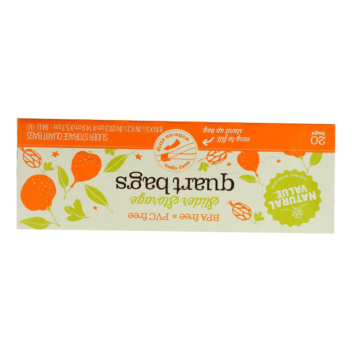 Natural Value QT Slider Freezer Bags - Pack of 12/20 Count