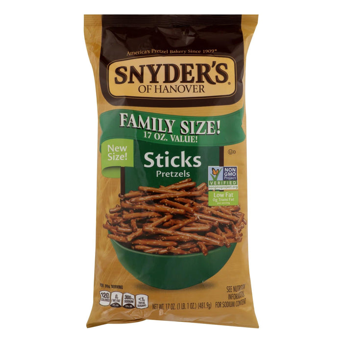 Snyder's of Hanover 17 Oz Family Size Pretzel Sticks (Pack of 6)