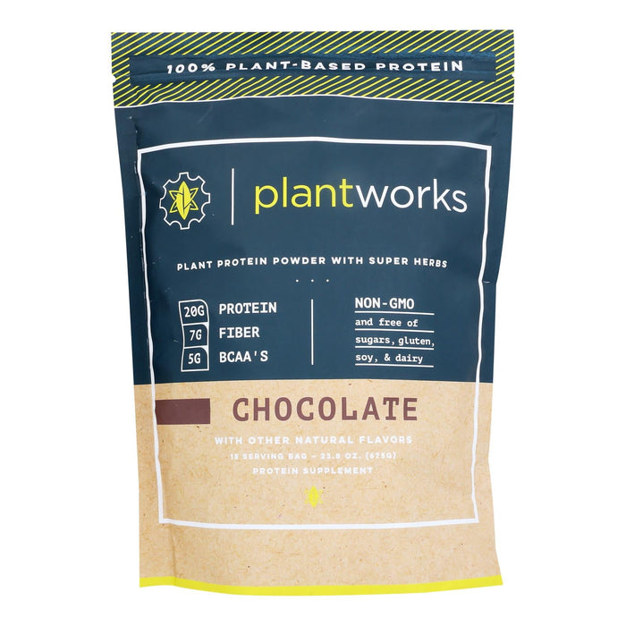 Plant Works Chocolate Protein Powder (Pack of 4), 23.8 Oz