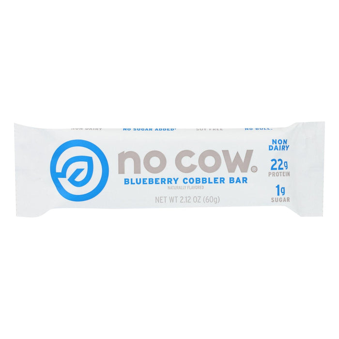 No Cow Plant Based Blueberry Cobbler Protein Bar, 2.12 Oz Bar (Pack of 12)