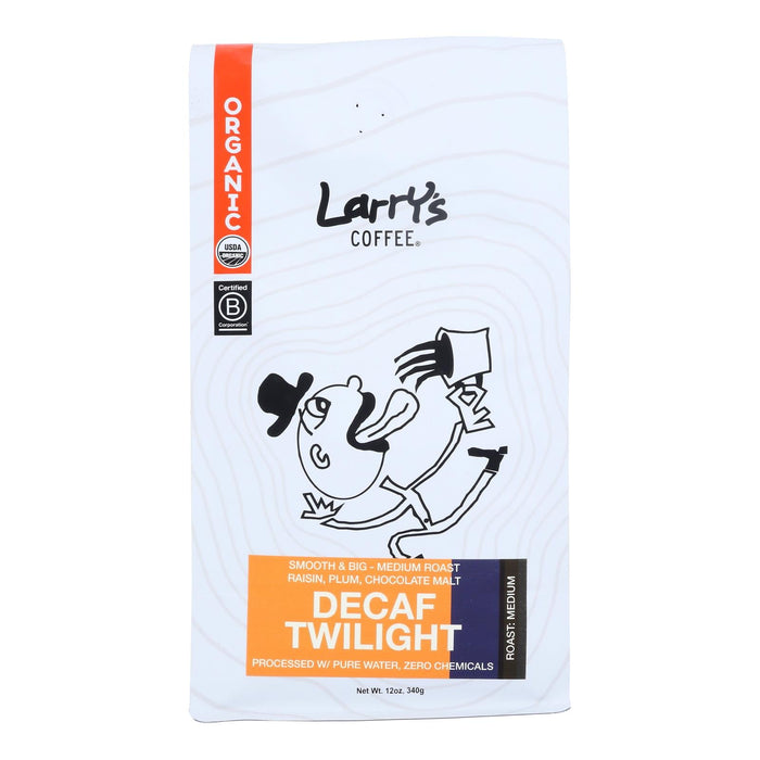 Larry's Decaf Twilight Coffee Beans, 6 Pack of 12 Oz Bags