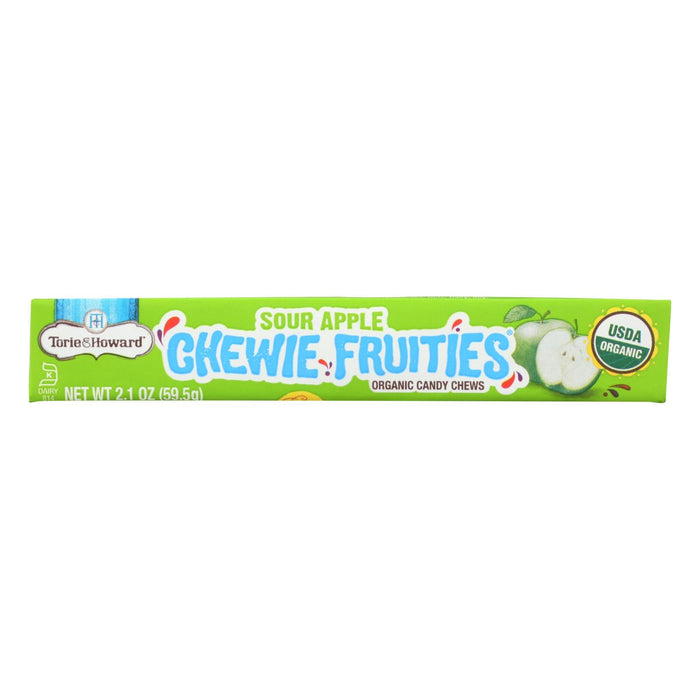 Torie & Howard Chewy Fruities Organic Candy Chws, Sour Apple - 2.1 Oz (Pack of 18)