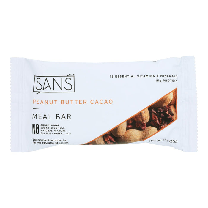 Sans Meal Bar Peanut Butter, Pack of 12, 3 oz Each