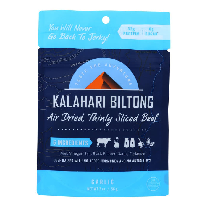 Kalahari Biltong Garlic Air-Dried Sliced Beef, 2 Oz (Pack of 8)