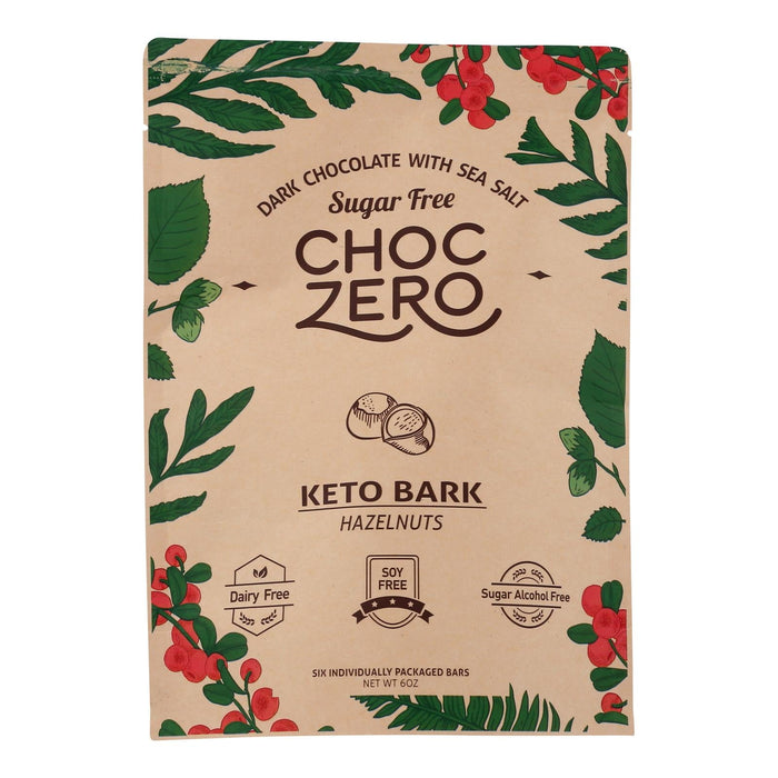 ChocZero - Keto Bark Dark Chocolate Hazelnut (Pack of 12-6oz)