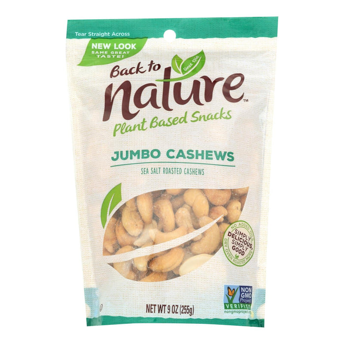 Back To Nature Jumbo Sea Salt Roasted Cashew - 9 Oz. (Pack of 9)