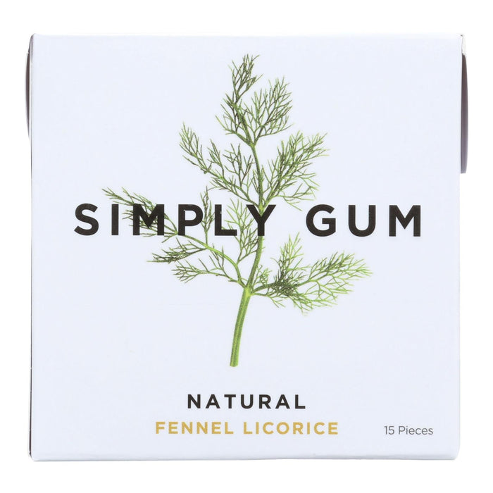 Simply Gum Fennel Licorice Gum, 15 Count - 12 Pack