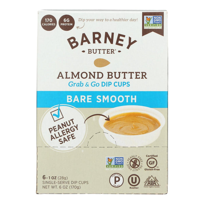 Barney Butter Bare Smooth Almond Butter Dip Cups - Pack of 6 - 1 Oz Each