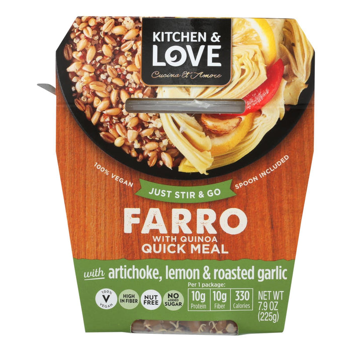 Cucina And Amore Farro Artichoke Lemon Garlic - 7.9 Oz (Pack of 6)