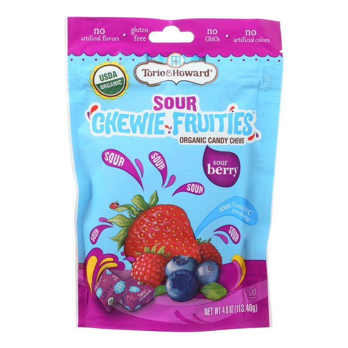 Torie & Howard (Pack of 6) Chewy Fruities Organic Candy Chws - Sour Berry - 4 Oz.