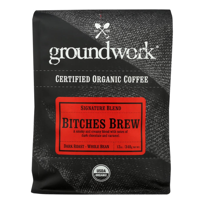 Groundwork Organic Batch Brew Dark Roast Coffee (Pack of 6 - 12 oz. Bags)