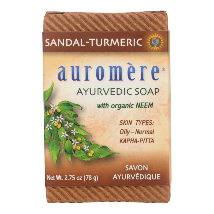 Auromere Ayurvedic Sandalwood-Turmeric Bar Soap 2.75 Oz