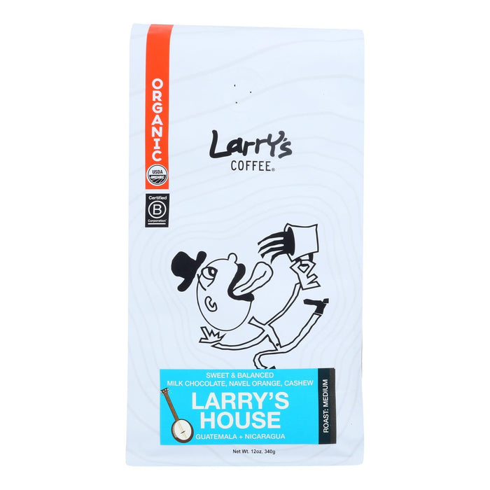 Larry's House Organic Whole Bean Coffee (Case of 6 - 12 oz bags)