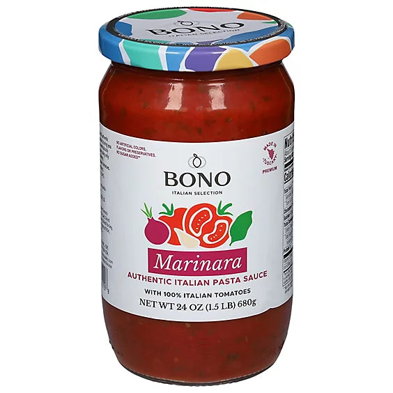 Bono - Marinara Sauce, 24 fl oz (Pack of 6) - Gluten-Free Pasta Sauce