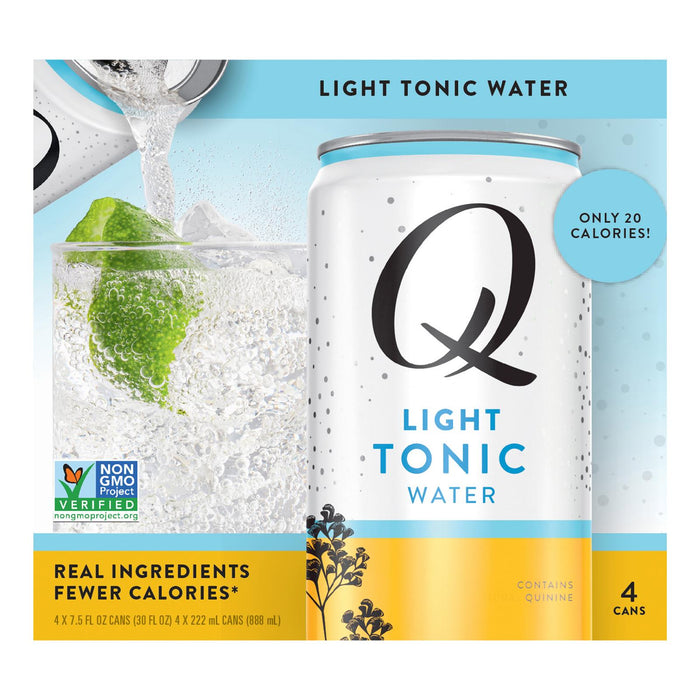 Q Drinks Light Tonic Water - 7.5 Fl oz - Case of 4