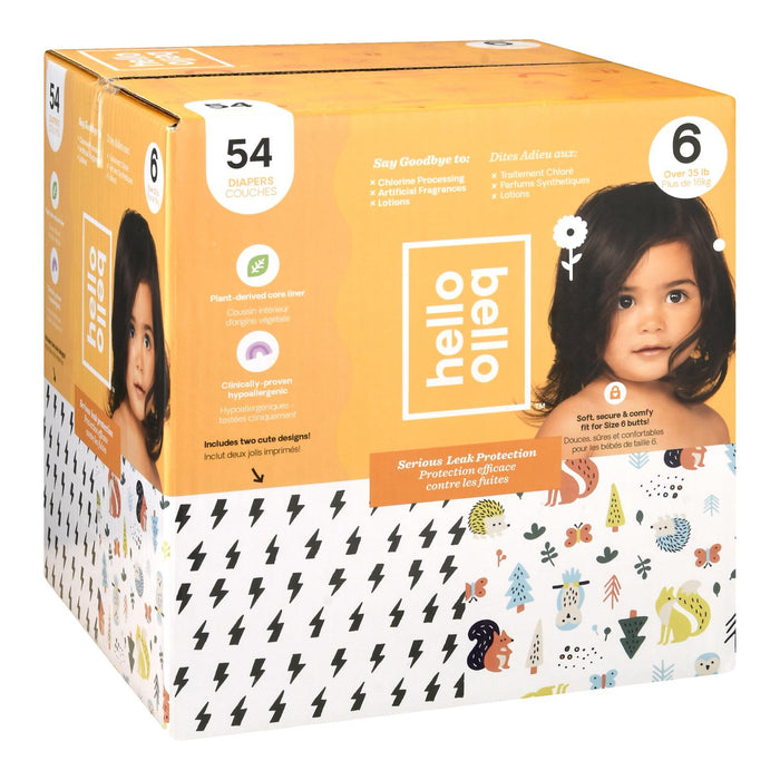 Hello Bello Diaper Belt, Animal Print, Size 6, for Over 35 lbs, 54 Count