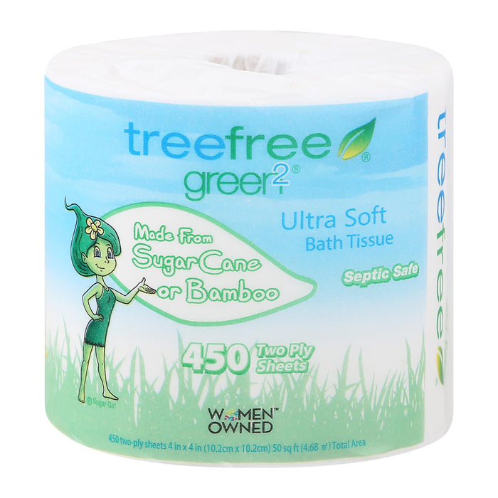 Green 2 450 Sheet 2-Ply Ultra Soft Bath Tissue (1 Roll/Pack, 24-Pack Case)