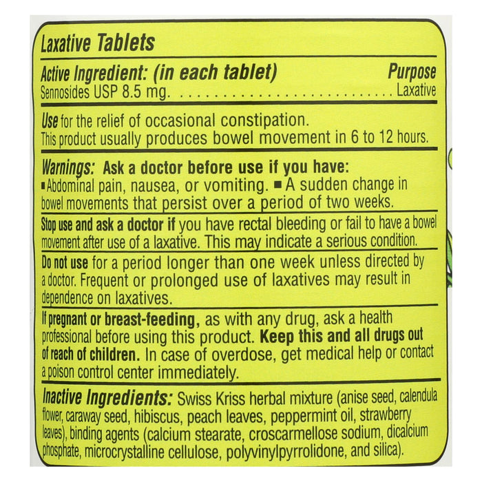 Modern Natural Products Swiss Kriss Herbal Laxative Tablets (Pack of 120)