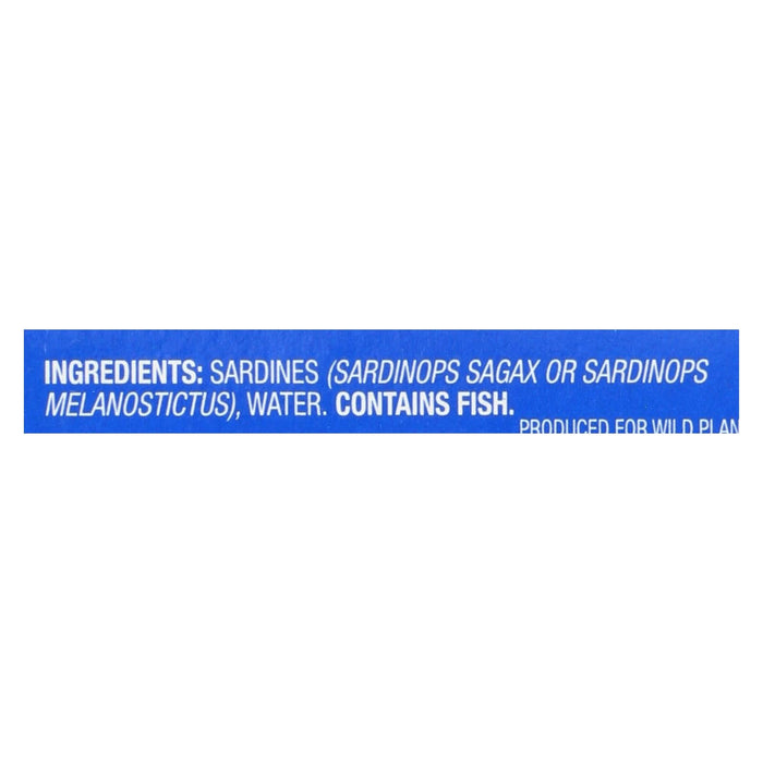 Wild Planet Sardines in Water, Omega 3 Rich, Gluten-Free, Non-GMO (Pack of 12 - 4.375 Oz. Cans)