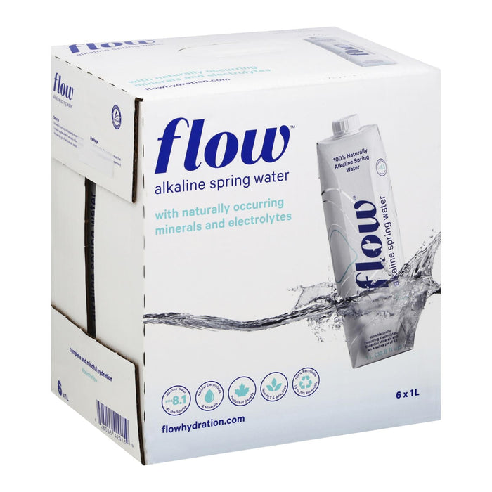 Flow Alkaline Spring Water - 1L, Pack of 6