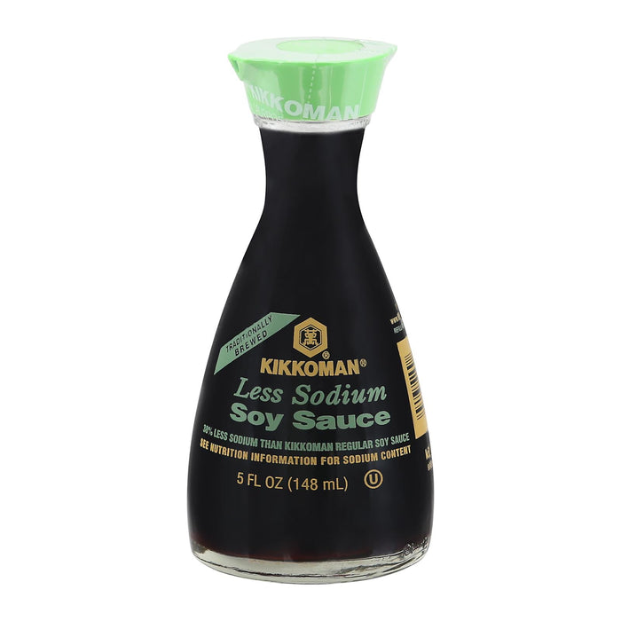 Kikkoman Less Sodium Soy Sauce – 5 Oz Per Bottle, Case of 12